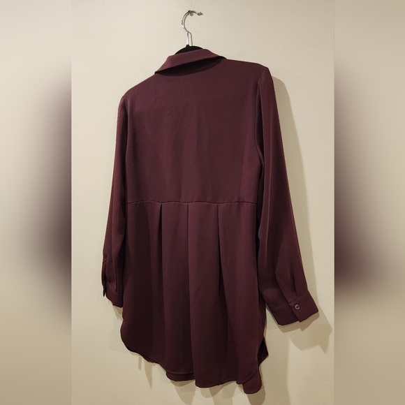 CHICO'S Plum Button Up Tunic Blouse - Picture 5 of 7